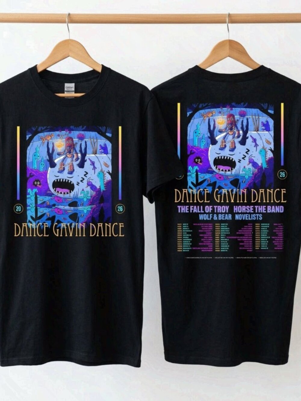 Dance Gavin Dance Summer North America Tour 2026 Black T-Shirt Reprint